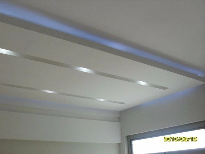 Floating drywall ceiling design with LED strip lighting Las Vegas