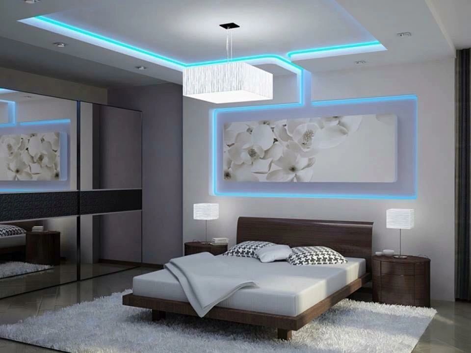 Modern bedroom design concept with LED accent lighting Las Vegas